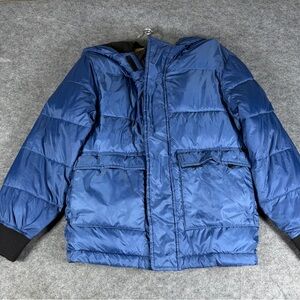 Abercrombie Kids Blue Puffer Jacket Fleece Lined Hooded Size 7/8